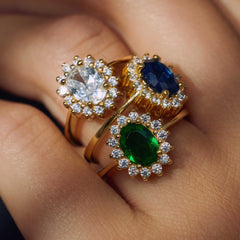 Parte Di Me Mia Colore Azure 925 Sterling Silver Gold Plated Ring PDM33061-56