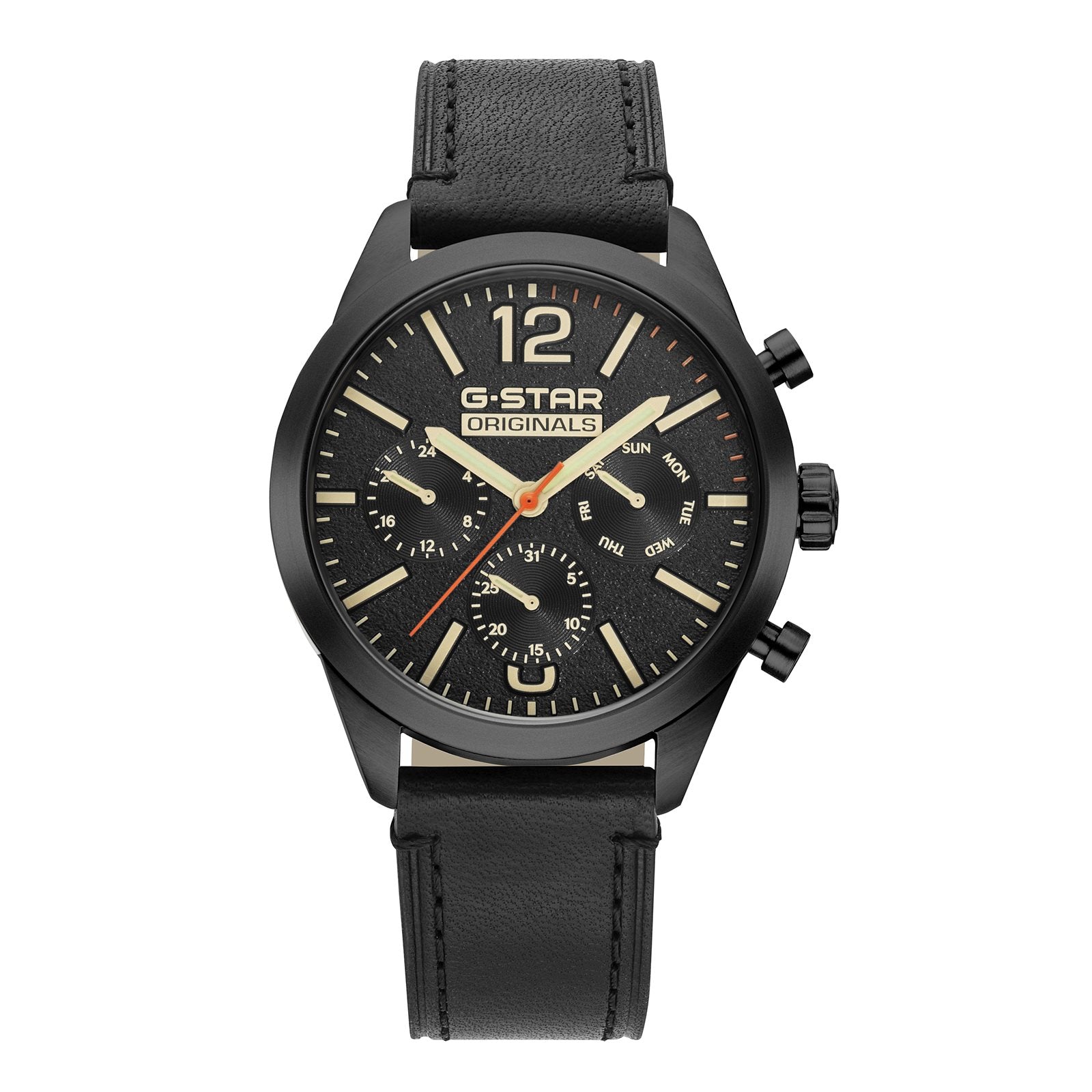 G-STAR Originals Black Leather Men's Watch GSW.504.02