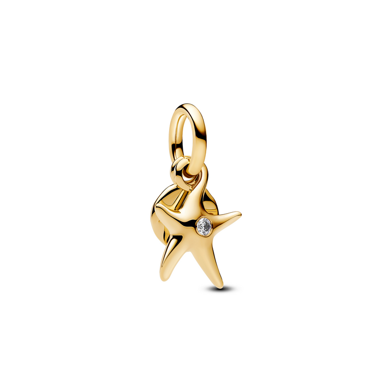 Pandora Moments Gold Plated Starfish Double Dangle Charm 763892C01-zoom-
