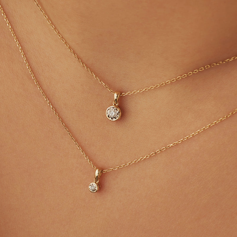 Isabel Bernard De La Paix Inaya 14 Karat | Gold Halskette | Diamant 0.01 Karat | IBD350021-zoom-