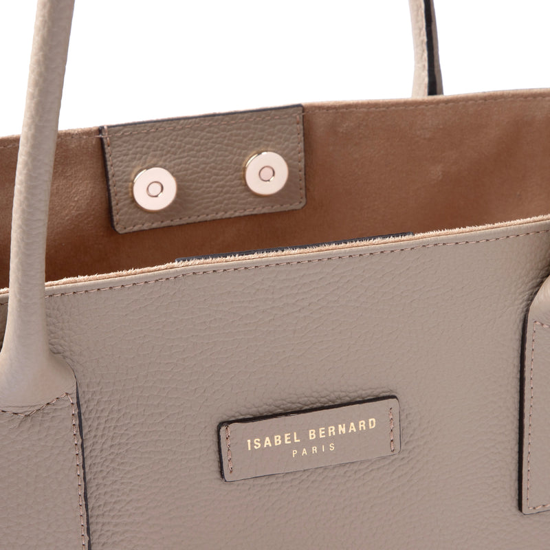 Isabel Bernard Honoré Elin Taupe Kalbsleder Schultertasche IB25111-078-zoom-
