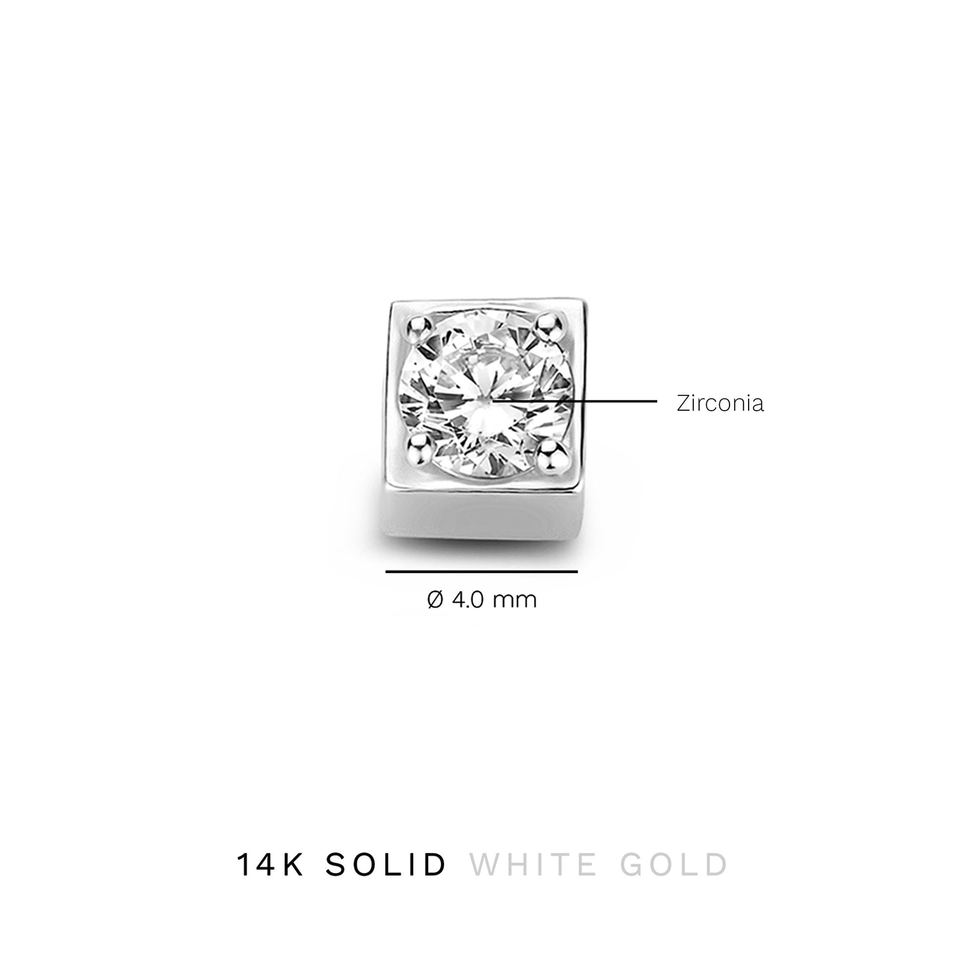 Isabel Bernard Saint Germain Felie 14 Carat Whitegold cube Charm IB350051