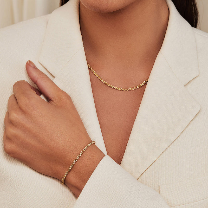 Isabel Bernard Cadeau d'Isabel 14 Karaat Gouden Collier Met Armband Giftset IB90028-zoom-