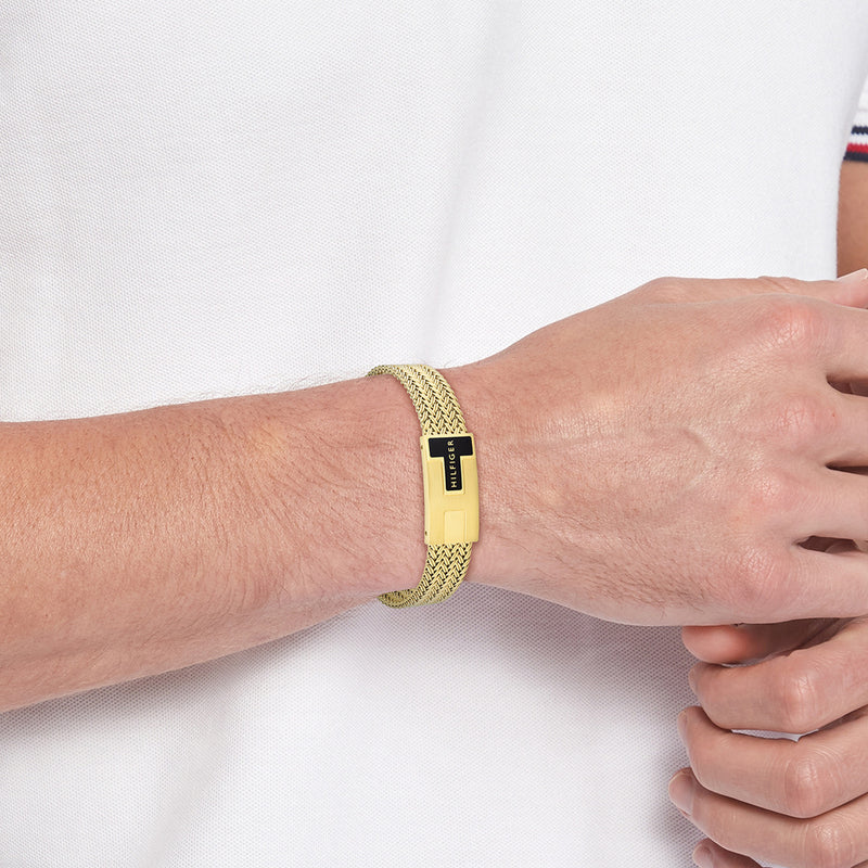 Tommy Hilfiger Edelstahl Goldfarbenes Herren Gliederarmband TJ2790706-zoom-