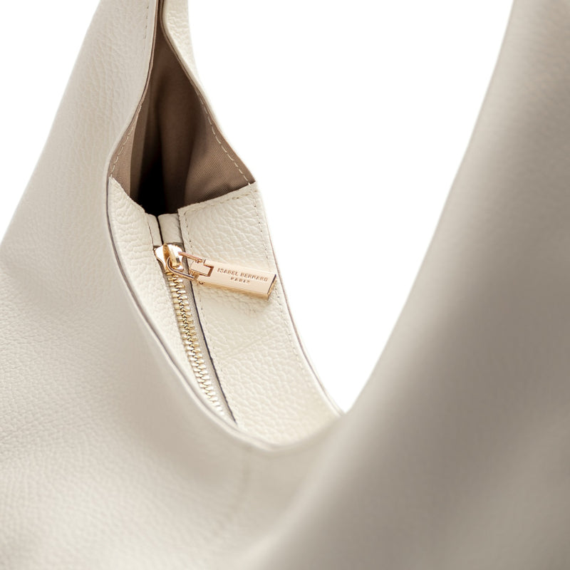 Isabel Bernard Honoré Grace cremefarbene Leder-Schultertasche aus Kalbsleder IB25093-070-zoom-