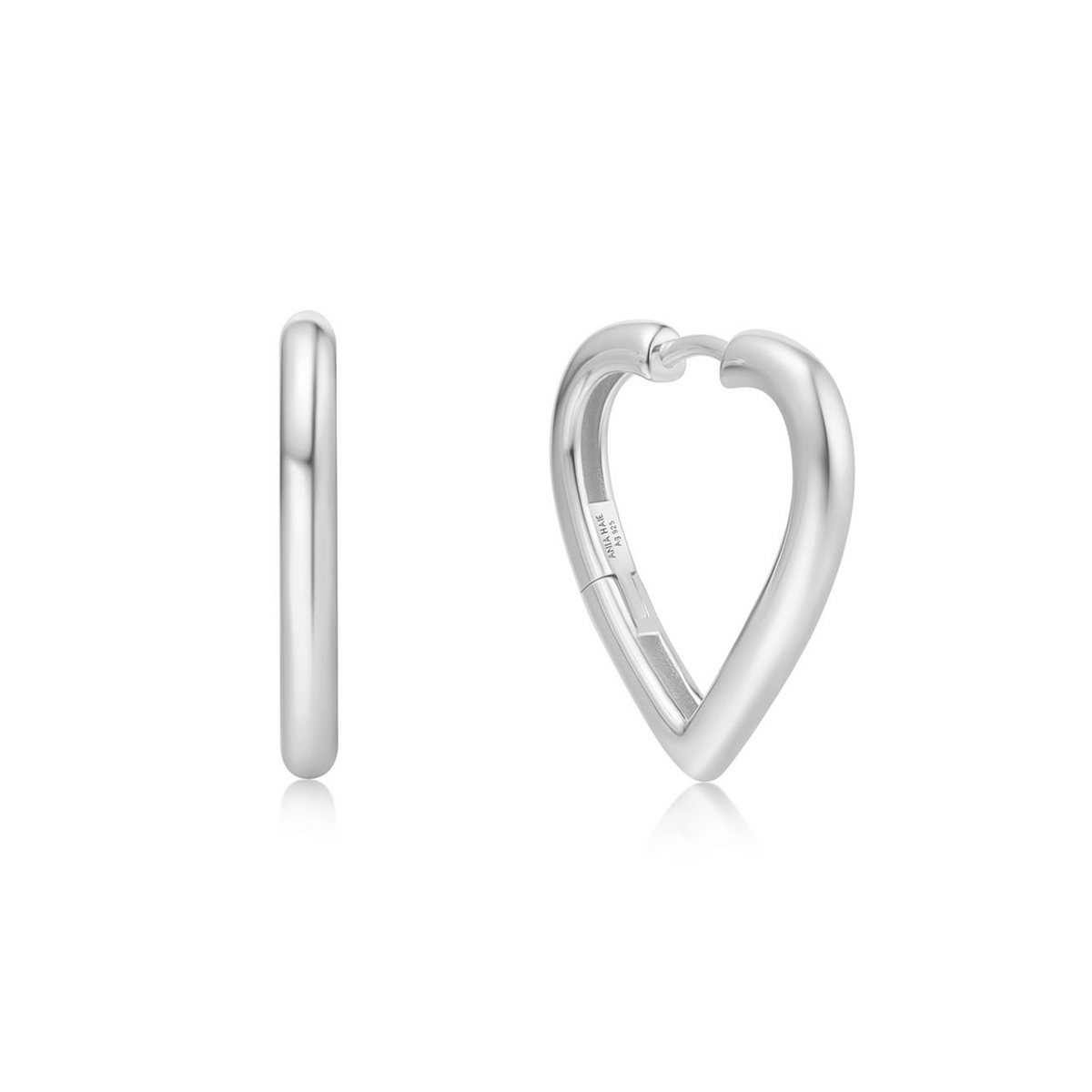 Ania Haie Sunny Sparkler Silver Medium Heart Hoop Earrings AH-E064-03H