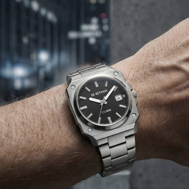 G-STAR Cube Silberfarbene Herrenuhr GSW.508.05-zoom-