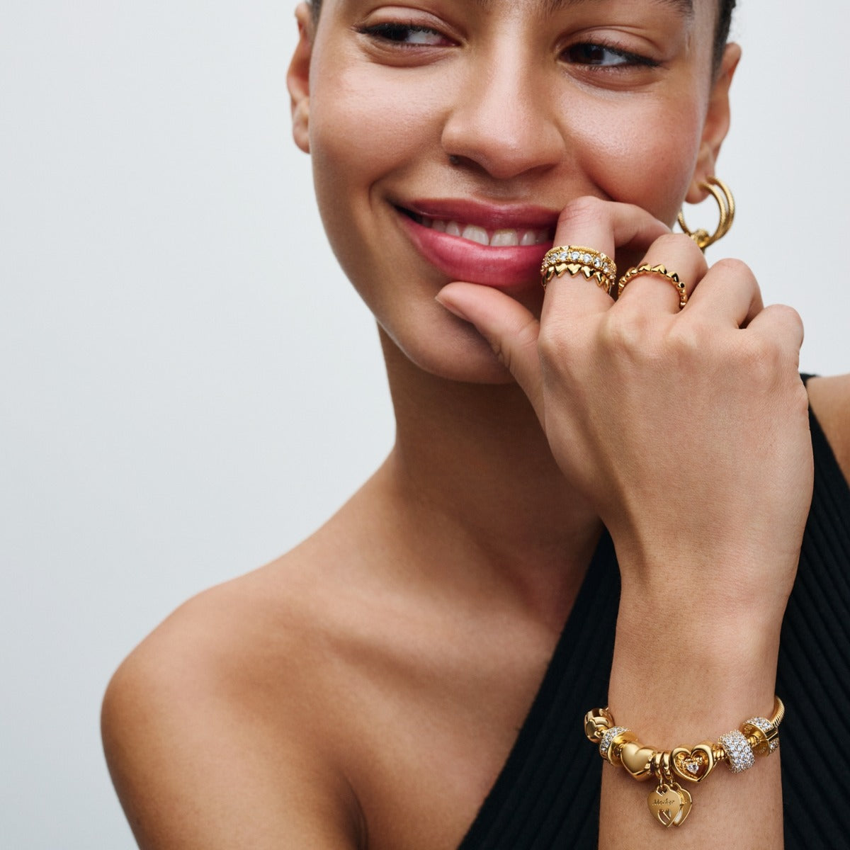 Pandora Moments 14 Karat Gold Plated Mother & Daughter Charms 769187C01