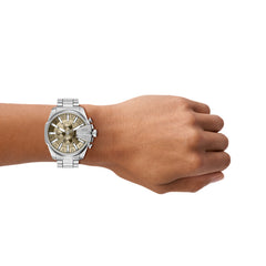 Diesel Mega Chief Slim Round Gold Dial Watch DZ4702