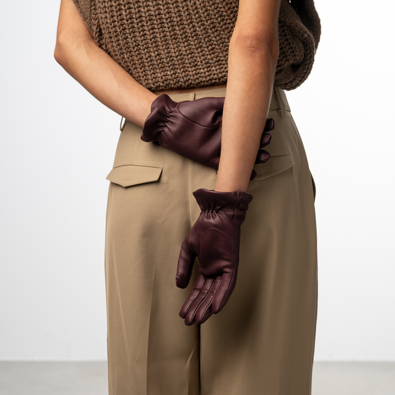 Isabel Bernard Honoré Marcelia bordeauxrote Lederhandschuhe aus Ziegenleder IB67001-352-6.5-zoom-