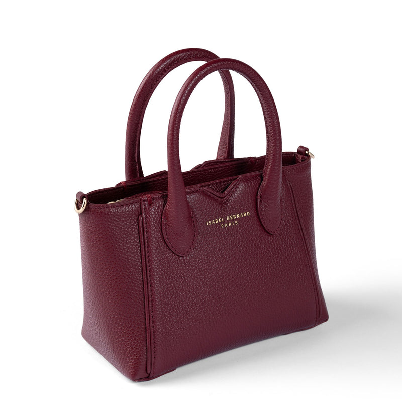 Isabel Bernard Honoré Cloe Mini Bordeaux Kalbsleder Handtasche IB21124-052-zoom-