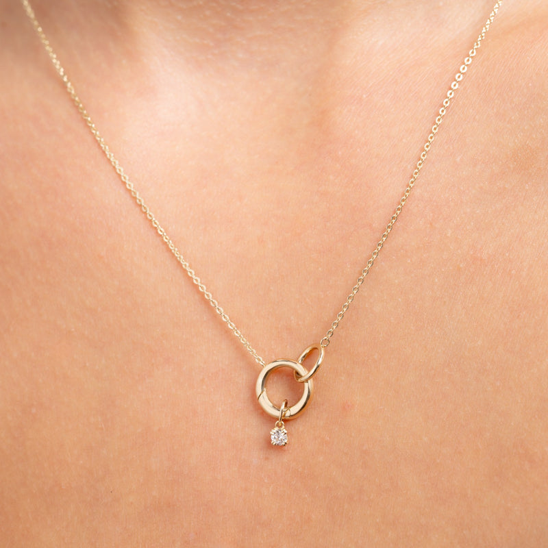 Isabel Bernard Le Marais Quadrat Zirkonia 14 Karat Gold Anhänger IB350061-zoom-