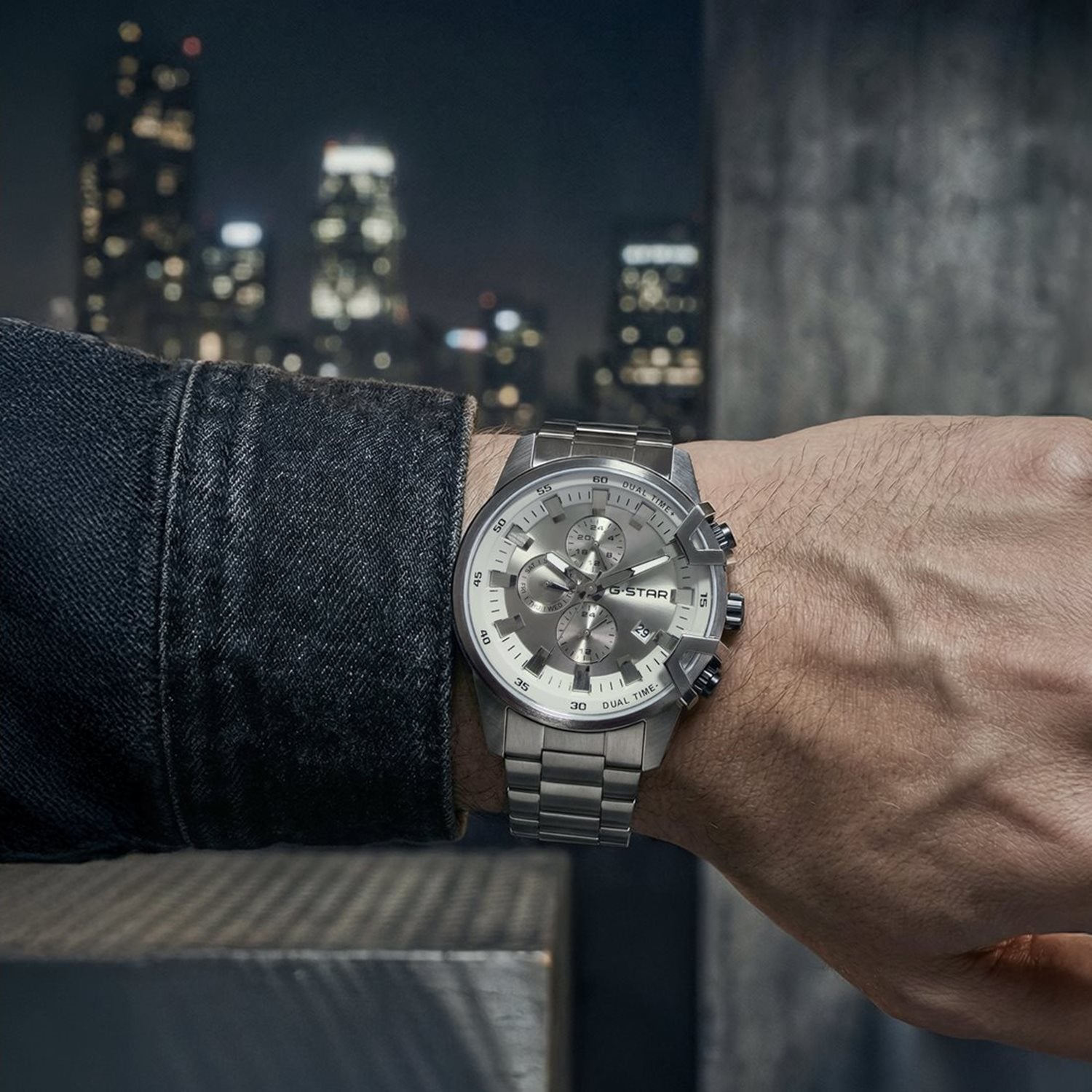 G-STAR Bend3D Light Gunmetal Steel Men's Watch GSW.505.06