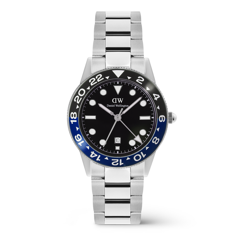 Daniel Wellington Iconic Link Schwarz Blaue Keramiklünette Herren Uhr DW00100921-zoom-