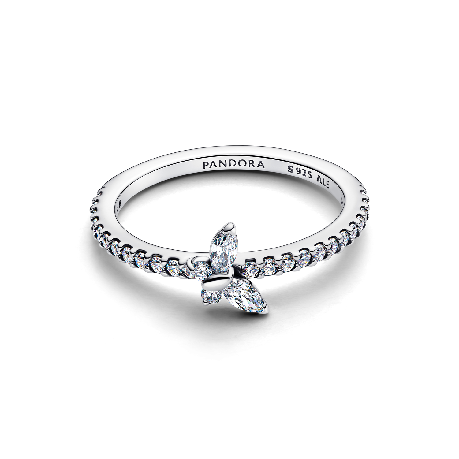 Pandora Timeless 925 Sterling Silver Sparkling Butterfly Ring 194269C03-52