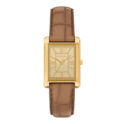 Michael Kors Essex Rectangular Gold Dial Watch MK7584