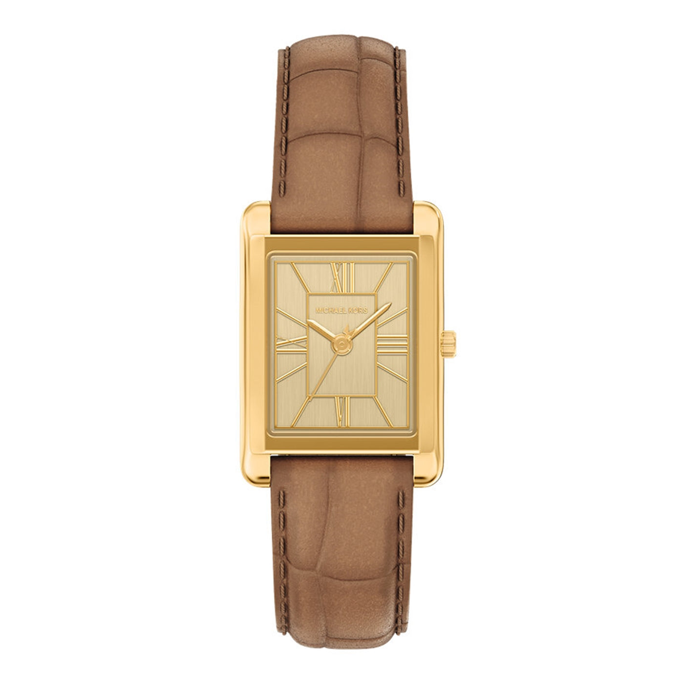 Michael Kors Essex Rectangular Gold Dial Watch MK7584