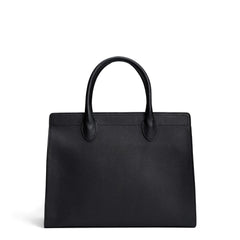 Isabel Bernard Honoré Nadine black calfskin leather handbag with 13 inch laptop compartment IB25110-001-13