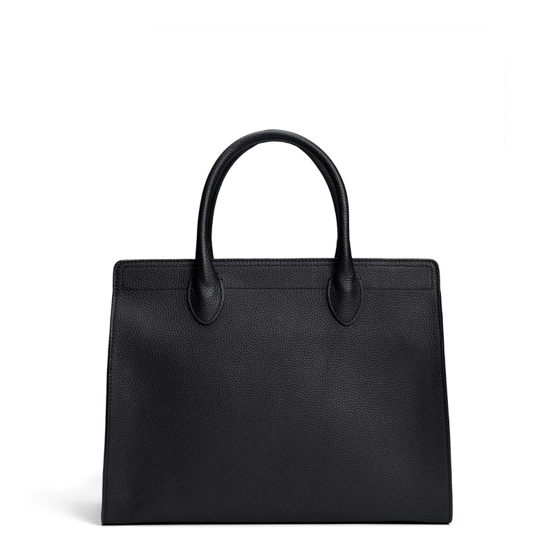 Isabel Bernard Honoré Nadine schwarze Handtasche aus Kalbsleder mit 13-Zoll-Laptopfach IB25110-001-13-zoom-