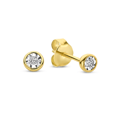Isabel Bernard De La Paix Inaya 14 Carat Golden Ear Studs | diamond 0.04 ct | IBD360026