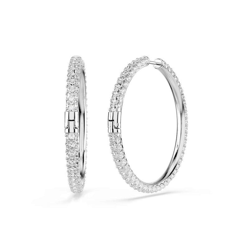 Swarovski Dextera Runde silberfarbene Creolen 5754156-zoom-