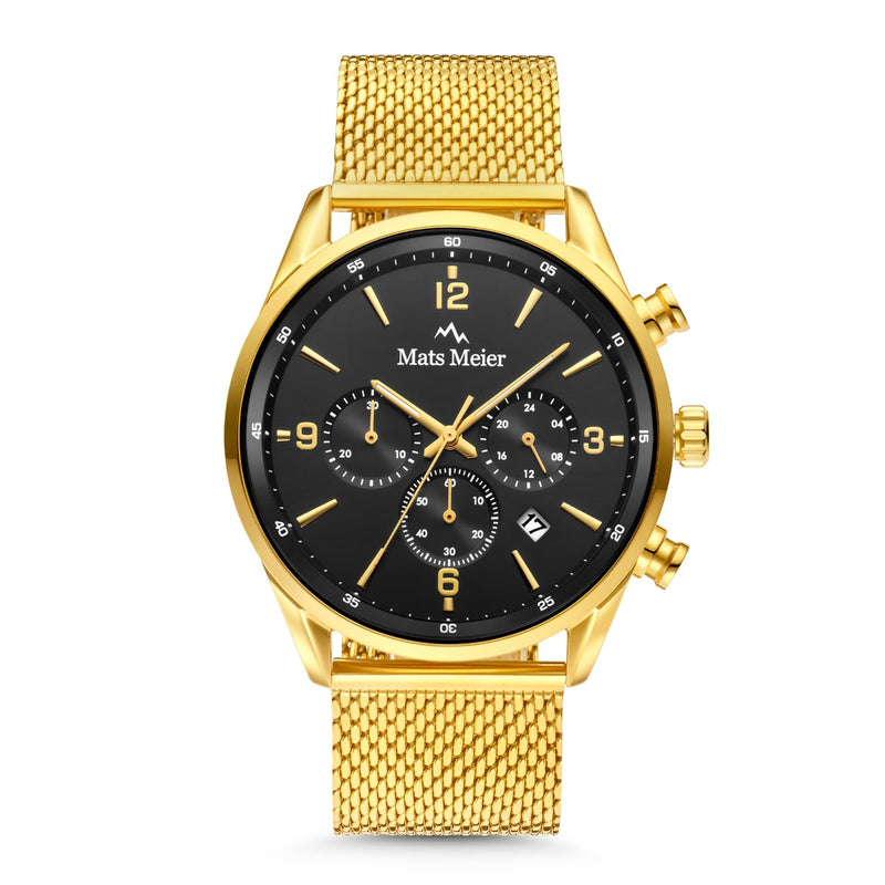 Mats Meier Grand Cornier Chronograph Men's Watch Gold Colored with Black MM00138-zoom-