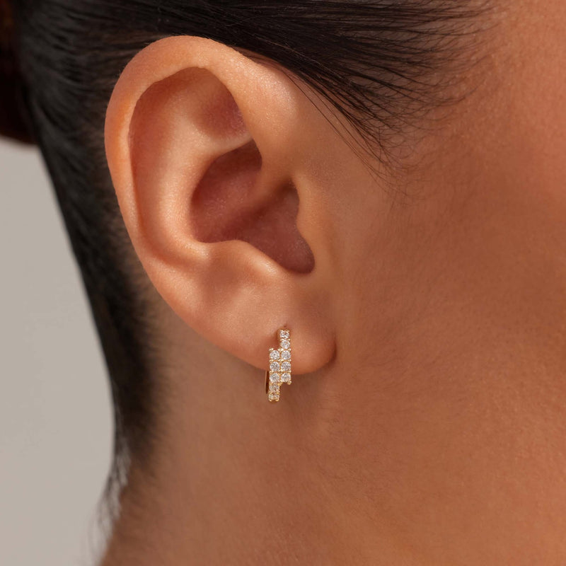 Beloro Jewels Monte Napoleone Joley 9 Karat Gold Creolen mit Zirkonia-Steinen (9,7 mm) BO360117-zoom-