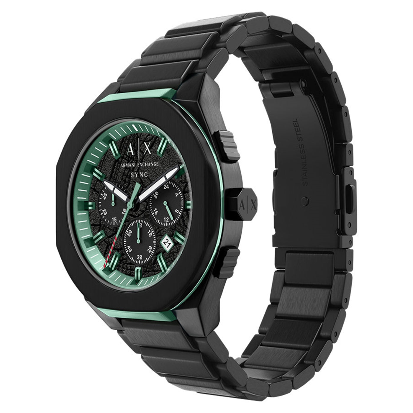 Armani Exchange Sync Round Black Dial Watch AX4294