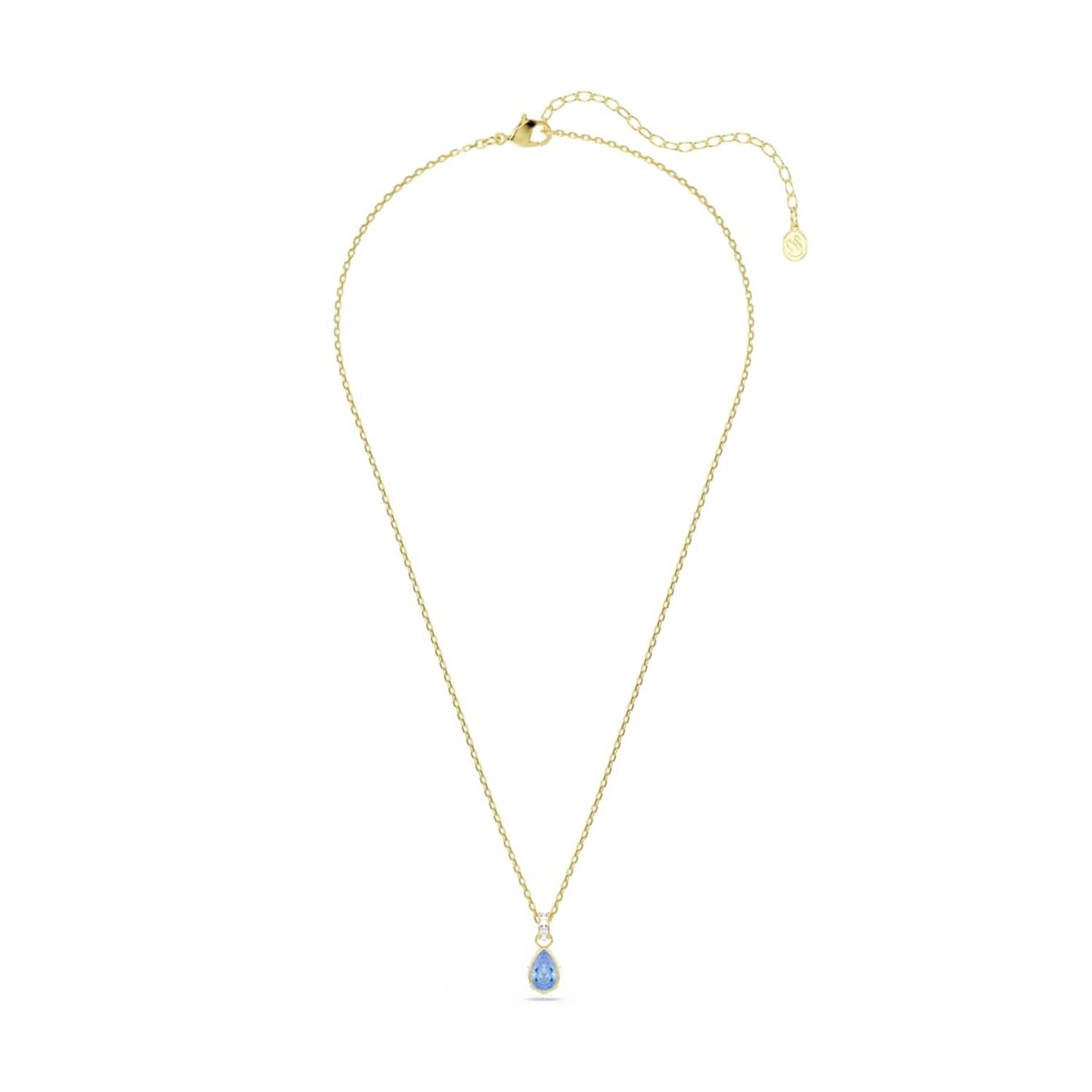 Swarovski Chroma Gold-Tone Necklace with Blue Crystal Pendant 5757786