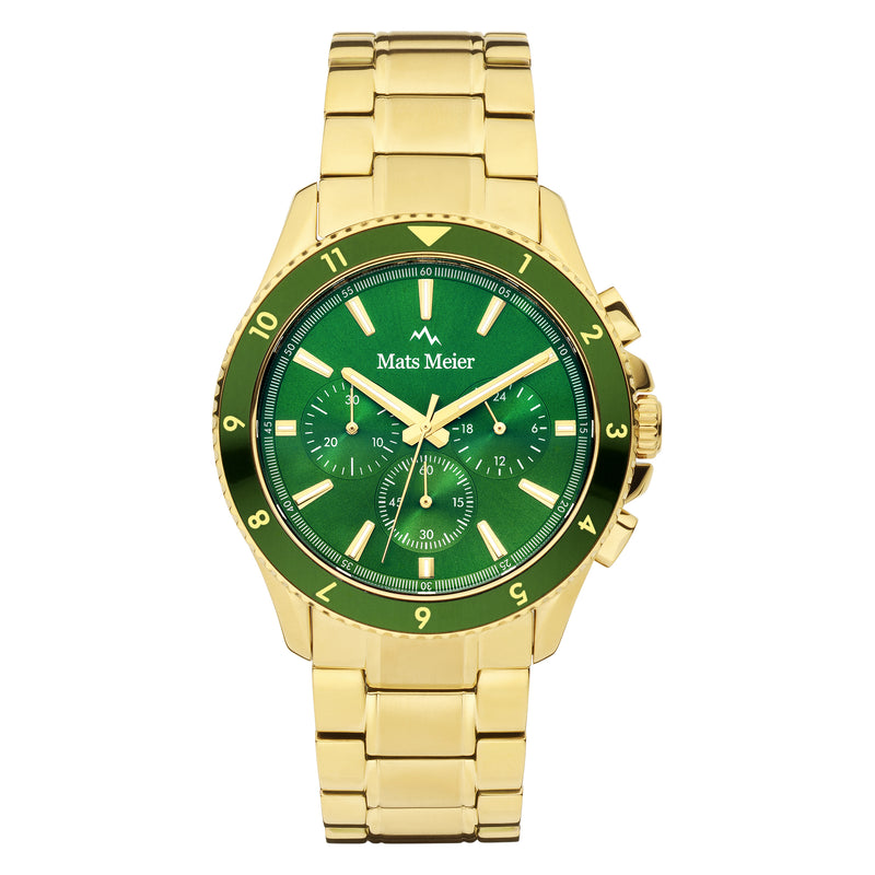 Mats Meier Ponte dei Salti Chronograaf HerrenUhr Goldfarbene und Groen MM00512-zoom-