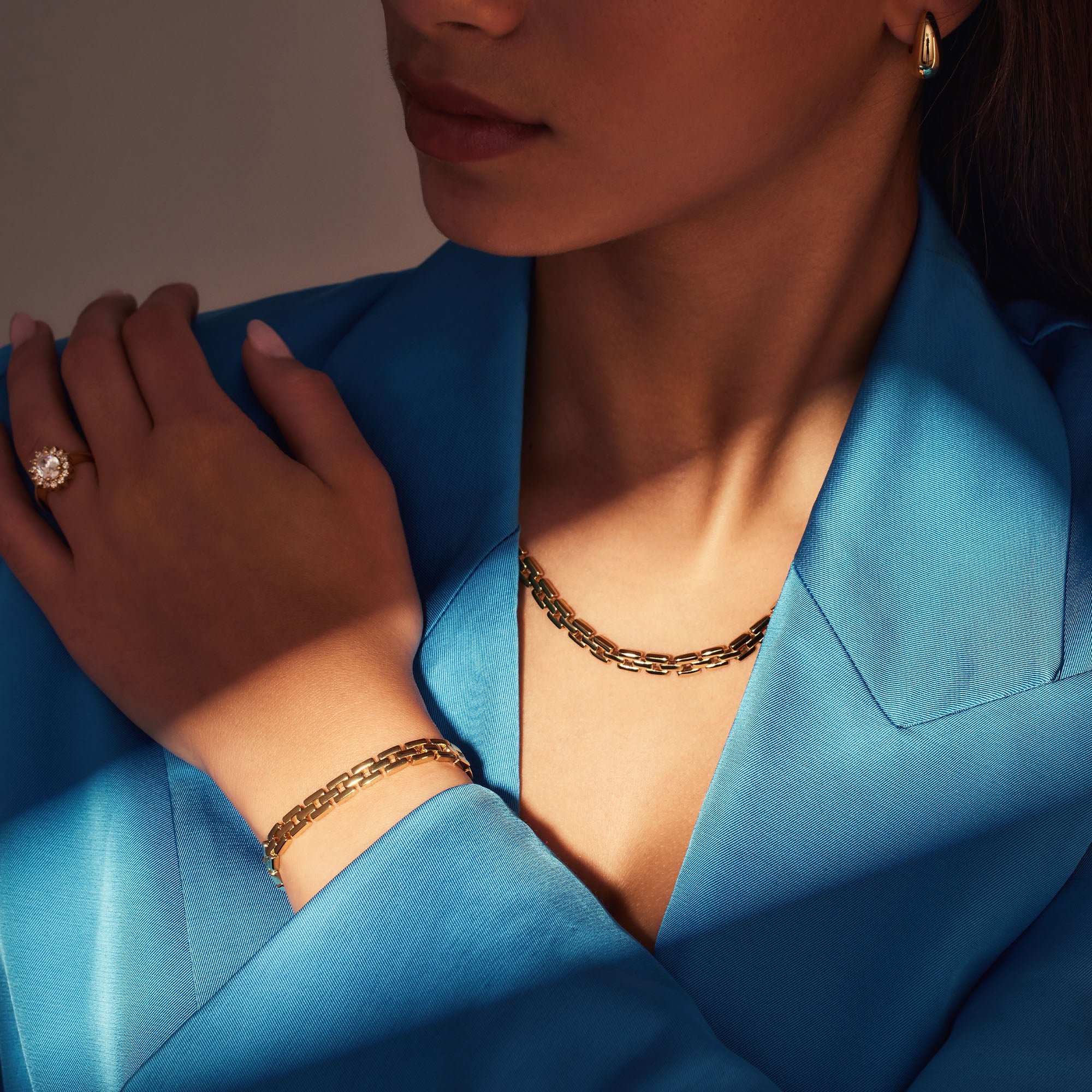 Parte Di Me Bibbiena Poppi Dante 925 Sterling Silver Gold Plated Link Necklace PDM34090