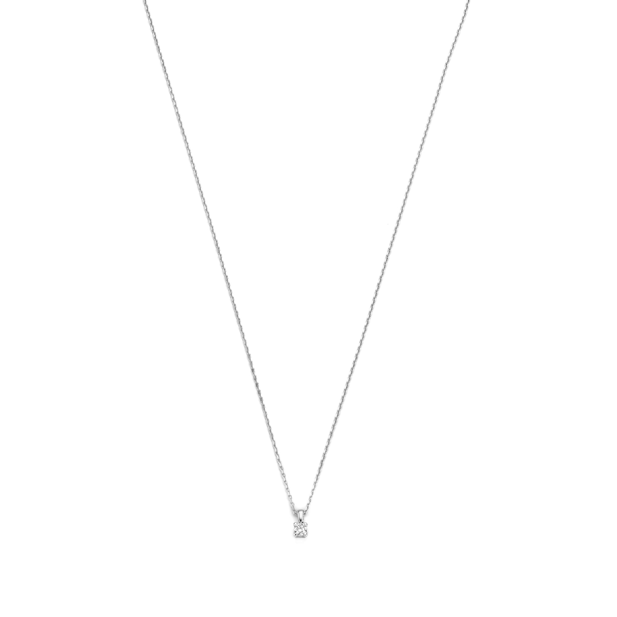 Isabel Bernard De la Paix Christine 14 Carat Whitegold Necklace | diamond 0.10 ct | IBD350006