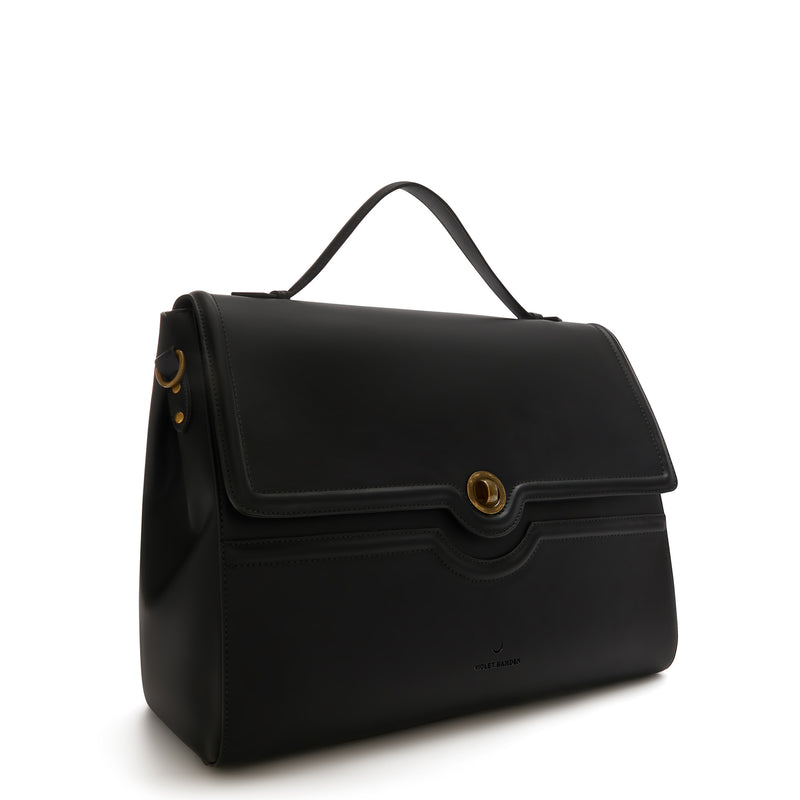 Violet Hamden Essential Bag Schwarze Handtasche mit 16.4-Zoll-Laptopfach VH21005-zoom-