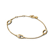 Pandora Essence Vergoldetes Organisch Geformtes Oval & Treated Freshwater Cultured Pearl Armband 564677C01