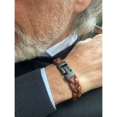 Josh Cognac Leather Bracelet 24303-bra-VB/Cognac/L