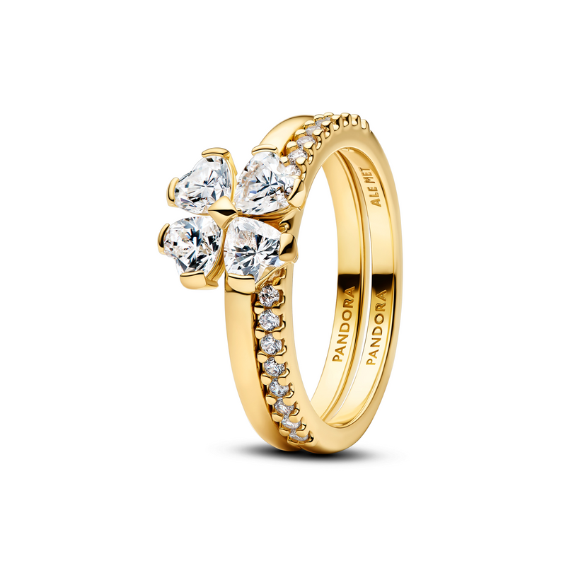 Pandora Timeless Funkelnder Glücksklee Teilbarer Ring 164507C01-50-zoom-