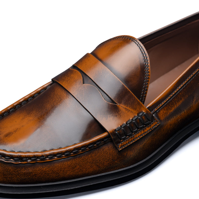 Isabel Bernard Vendôme Blandine cognacfarbene Spazzolato-Leder Loafer IB51015-636-35-zoom-
