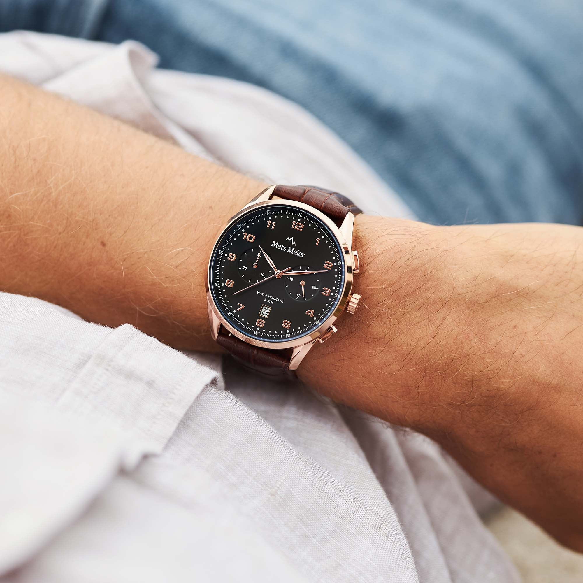 Mats Meier Mont Vélan Chrono Black/Brown Watch MM10001