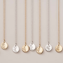 Violet Hamden Venus 925 Sterling Silver Gold-coloured Necklace with Birthflower VH340025-FEB