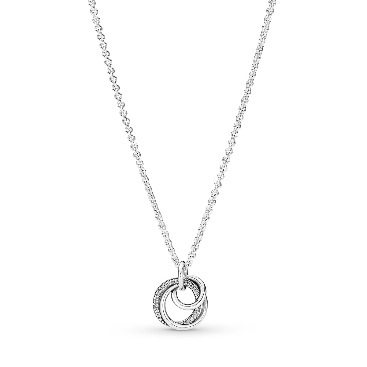 Pandora Moments 925 Sterling Silver Family Always Encircled Pendant Necklace 391455C01-60 (Length: 60.00 cm)