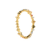 P D Paola 925 Sterling Silberen Goldfarbene Atelier Papillon Ring AN01-191-10 (Größe: 16)
