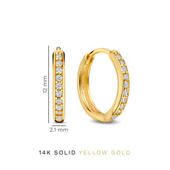 Isabel Bernard Le Marais Merle 14 Karat Gold Hoop Earrings with Zirconia IB360263