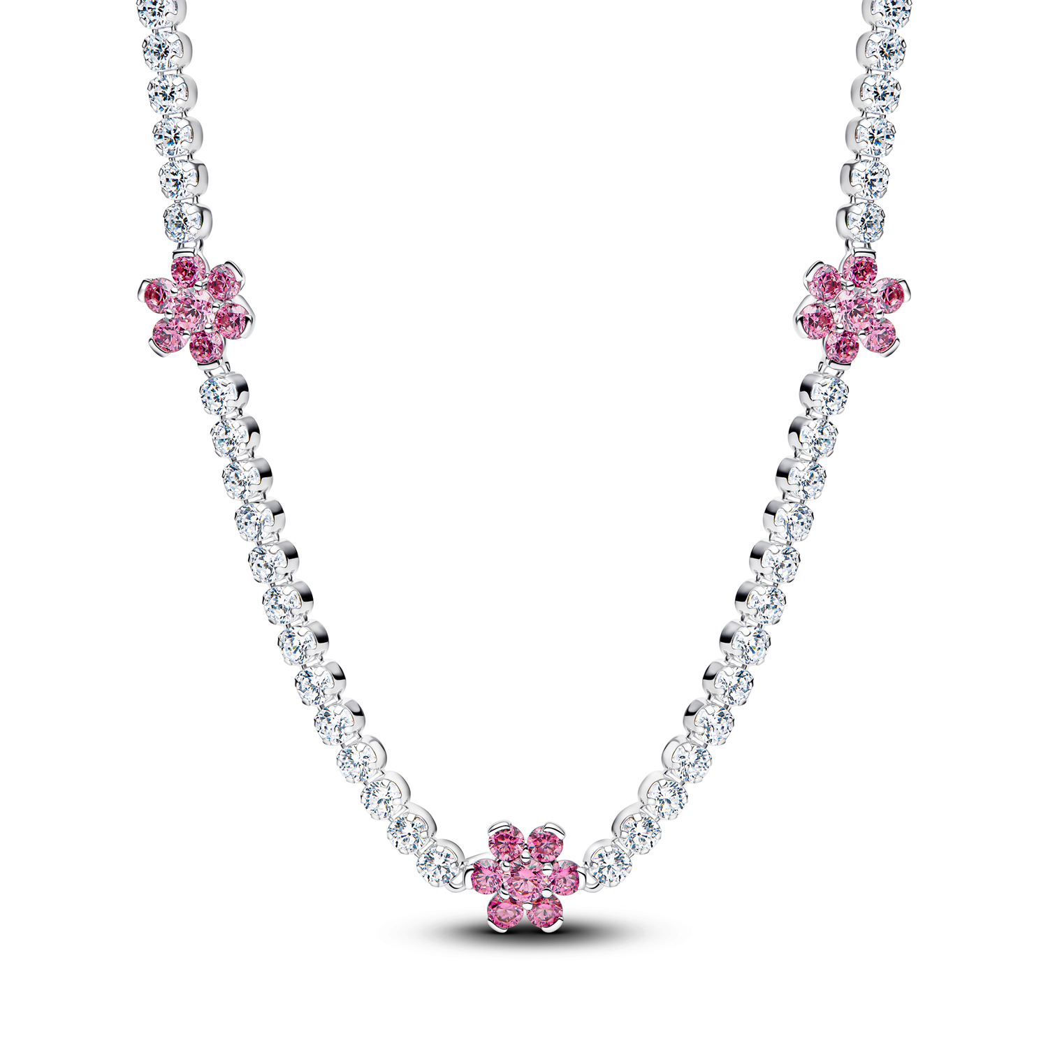 Pandora Timeless Pink Flower Tennis Necklace 394561C01-40