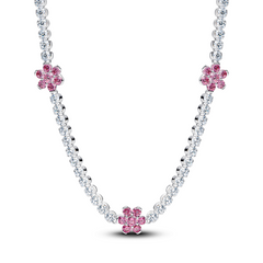 Pandora Timeless Pink Flower Tennis Necklace 394561C01-40