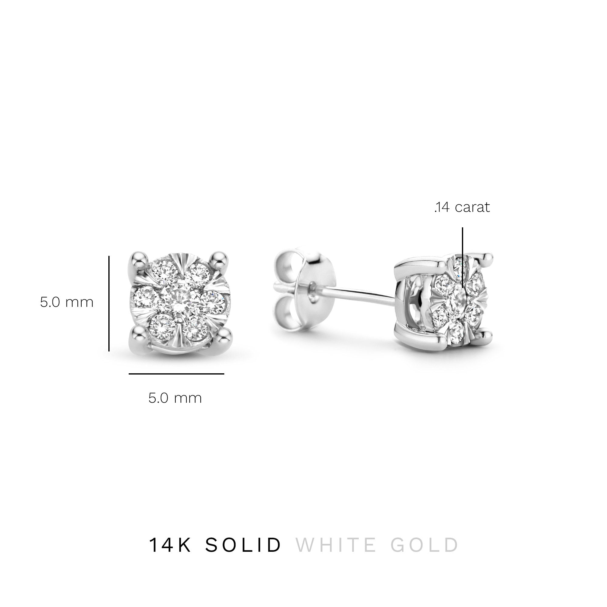 Isabel Bernard De la Paix Hanaé 14 Carat Whitegold Ear Studs | diamond 0.28 ct | IBD360014