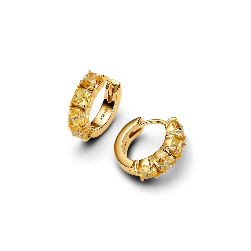 Pandora Timeless Gold Plated Yellow Hoop Earrings 263851C02-zoom-