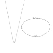 Isabel Bernard Cadeau d'Isabel 14 Karat | Weißgold Halskette und Armband Geschenksets IB90030