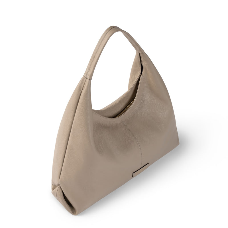 Isabel Bernard Honoré Grace taupefarbene Leder-Schultertasche aus Kalbsleder IB25093-078-zoom-
