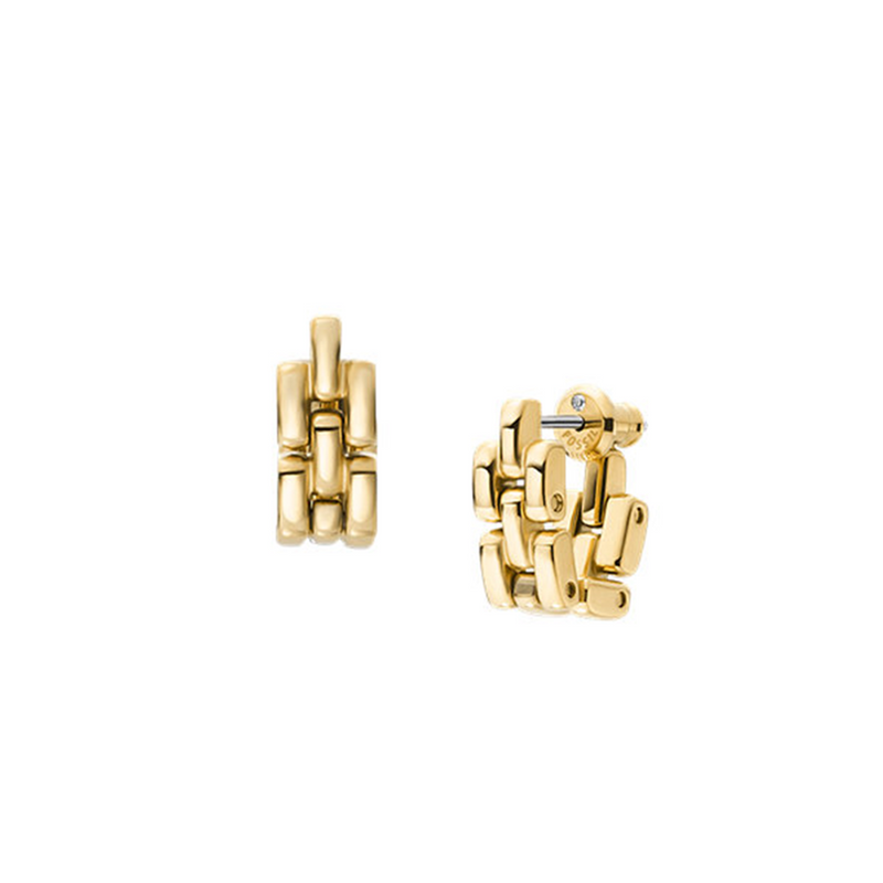 Fossil Arden Gold Coloured Stainless Steel Earrings JF04902710-zoom-