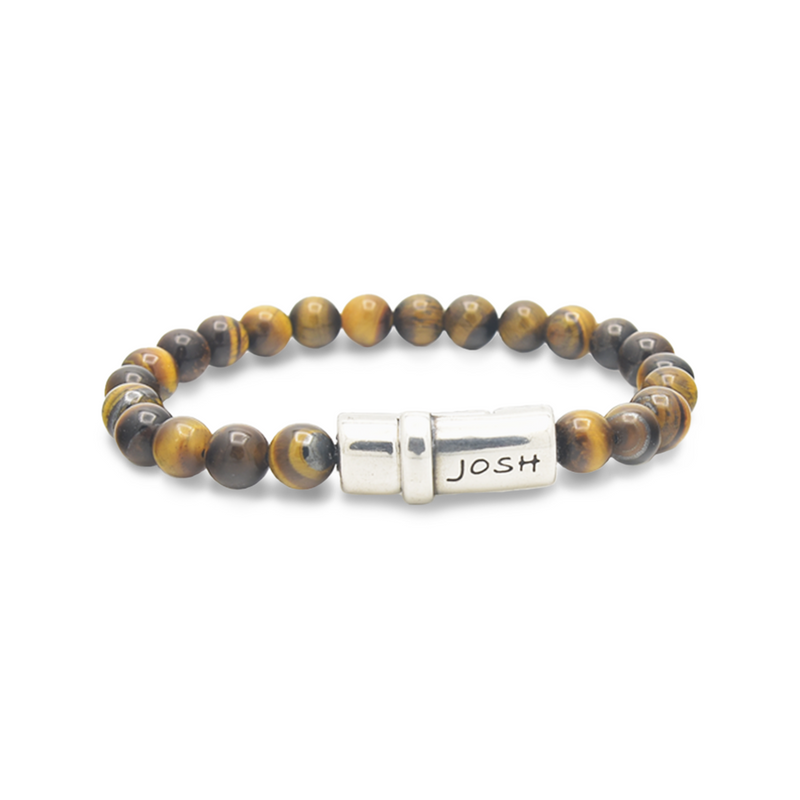Josh Cognac Natural Stone Bracelet 09285SL/CGNC/MED-zoom-